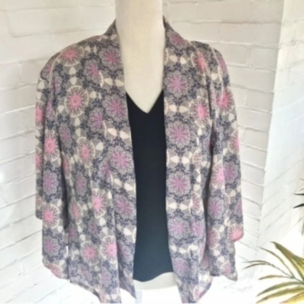 Japna Medallion Print Kimono Cardigan Top S